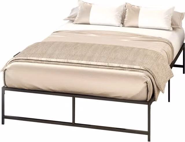 Letto matrimoniale contenitore Xylo in metallo nero con rete a doghe L/P: 140 x 190 cm