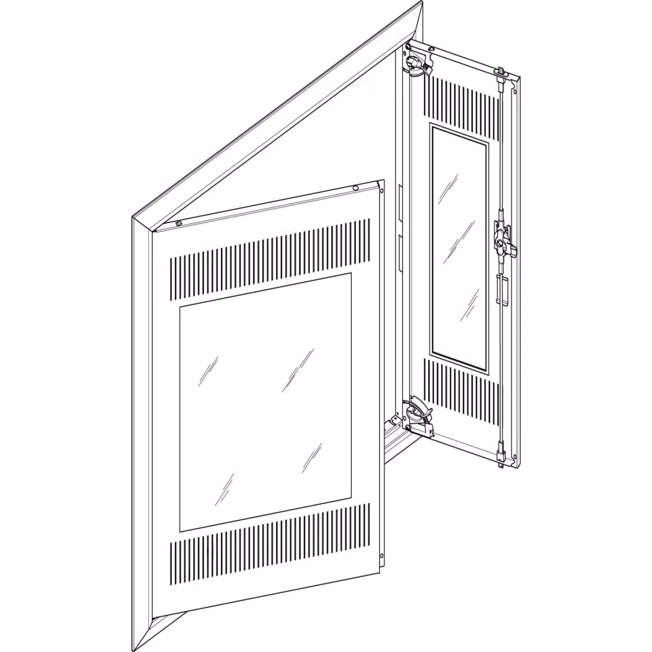 Cornice ABN + sportello centrale 3x5 per quadro di distribuzione da incasso, 3x5 file GBRU35TM