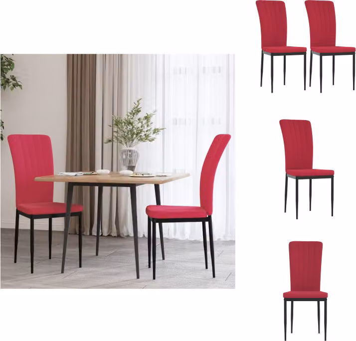 vidaXL Sedie da pranzo 2 pz. Velluto rosso vino - Sedie da pranzo