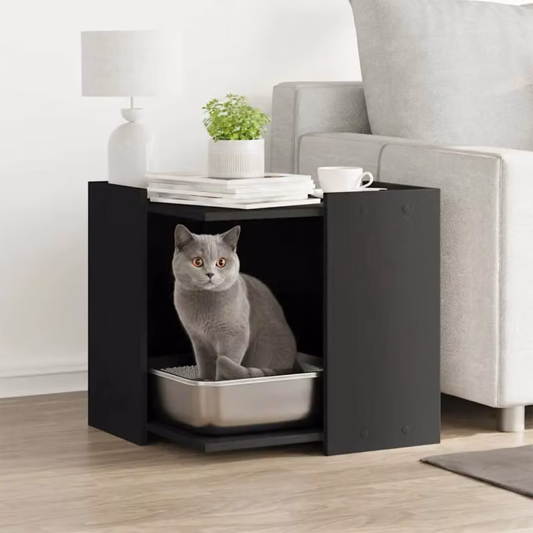Rifugio per lettiera per gatti vidaXL Nero L: 53 cm, P: 53 cm, H: 51 cm