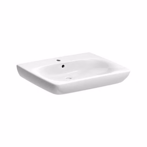 Geberit Renova Nr. 1 Comfort, lavabo avec encastrement, 650x550mm, avec percement pour robinetterie, avec trop-plein, blanc, 258565600, 258565600