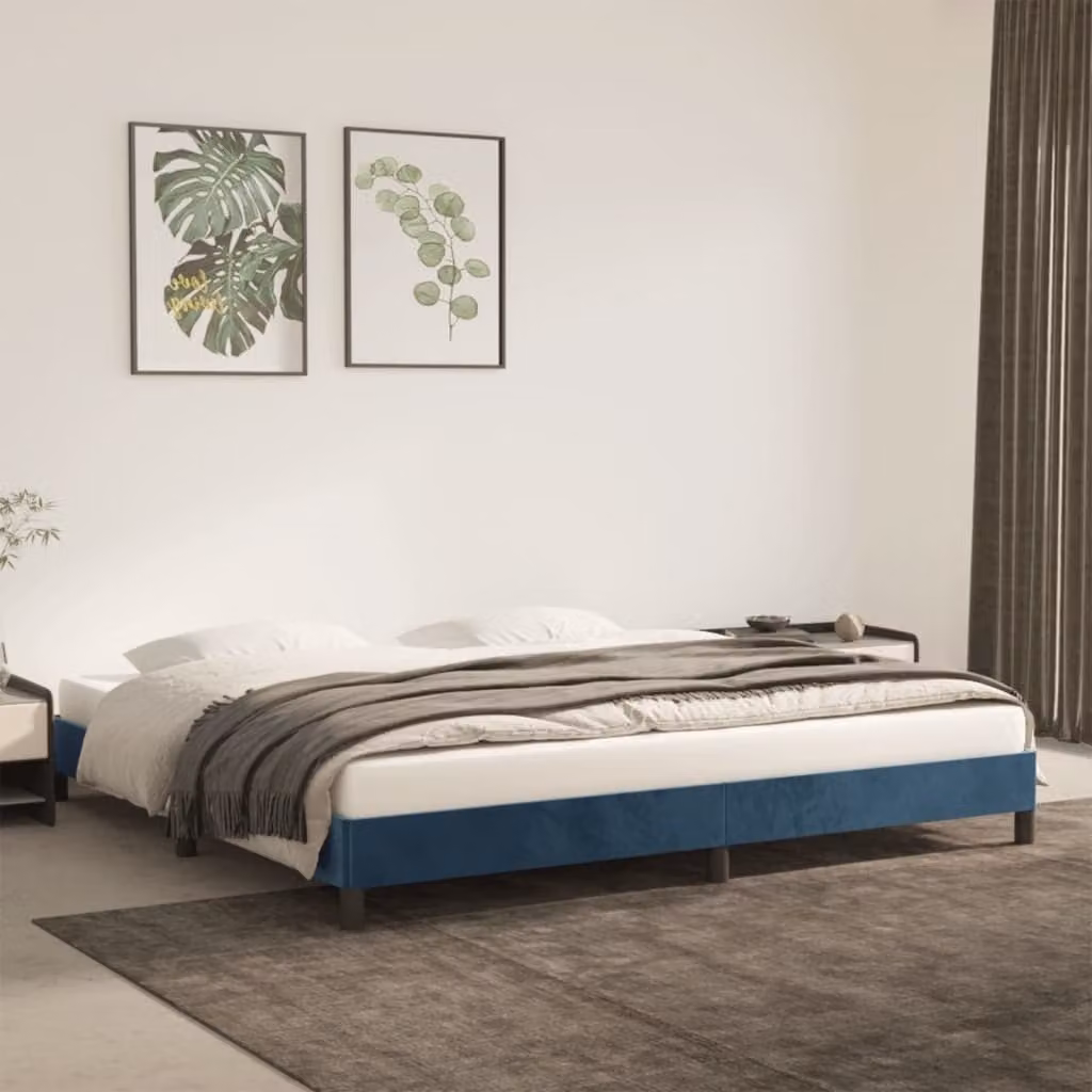 The Living Store rete blu scuro 200x200 cm in velluto