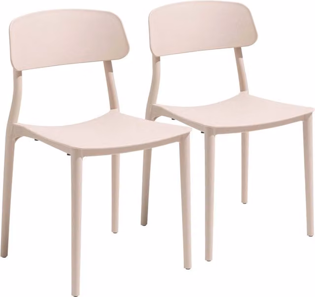 Oviala - Set di due sedie in polipropilene rosa