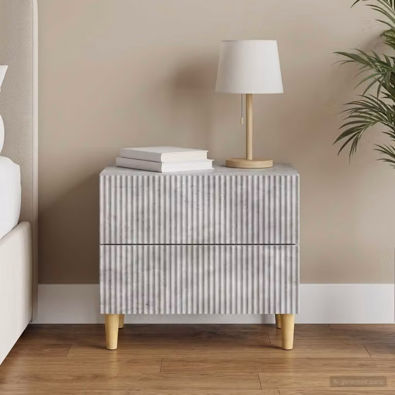 vidaXL Armadio da Notte Moderno con Cassetto in MDF Grigio Cemento L: 62 cm, P: 34,5 cm, H: 48 cm