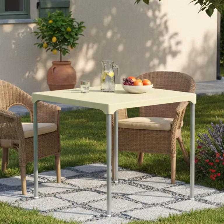 Brownstown - Tavolo da Esterno, 75x75x72h cm Beige, 4 Posti Italy