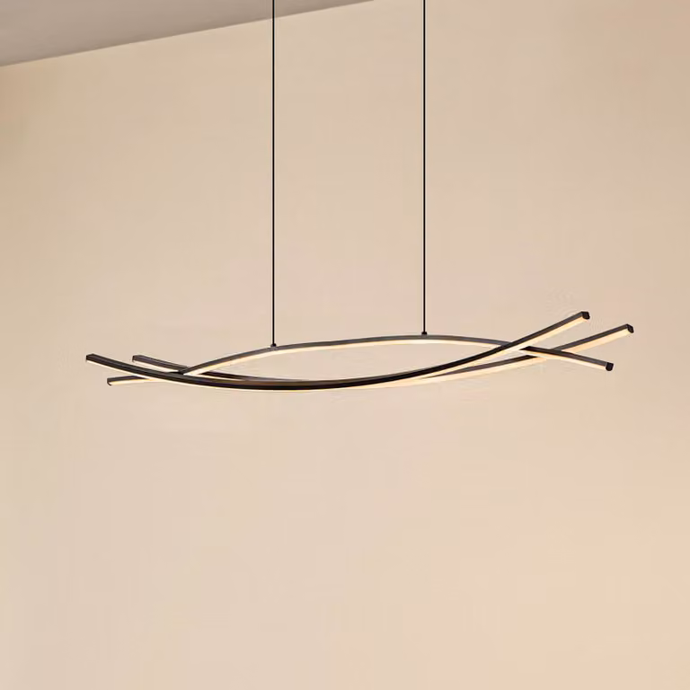 Lucande Lampada LED a sospensione Sayori, 98 cm, nera, dimmerabile Sayori Lucande,, Nero, Soggiorno / Sala da pranzo, Metallo, Moderno