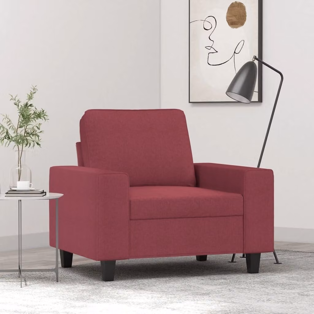 Maison Exclusive - Poltrona color vino, 60 cm, rivestita in tessuto