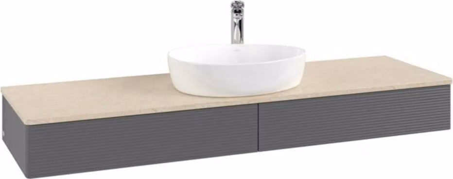 V&B Mobiletto con struttura frontale Antao 160x50cm, HL, WBP botti., Anthrac. m Lac