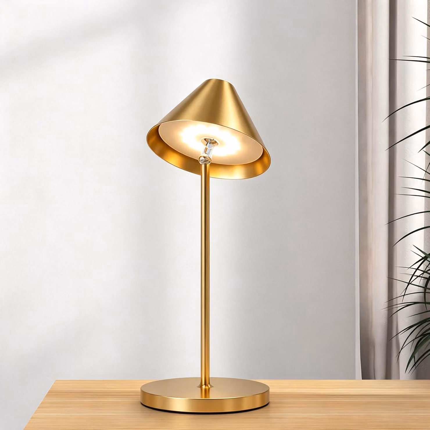 Lampada da tavolo a LED senza fili con batteria ricaricabile - Orientabile a 360°, dimmerabile tramite tocco, lampada da comodino moderna per camera da letto, soggiorno, balcone; lampada decorativa senza fili con batteria ricaricabile