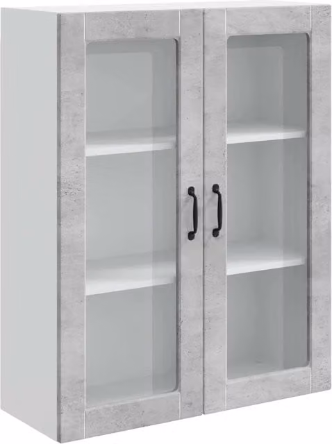 Armadio da cucina rettangolare moderno grande spazio di archiviazione 80 x 31 x 100 cm in legno ingegnerizzato grigio cemento 02_0053836