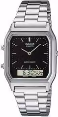 Orologio VINTAGE Edgy Silver e Black AQ 230A 1DMQYES