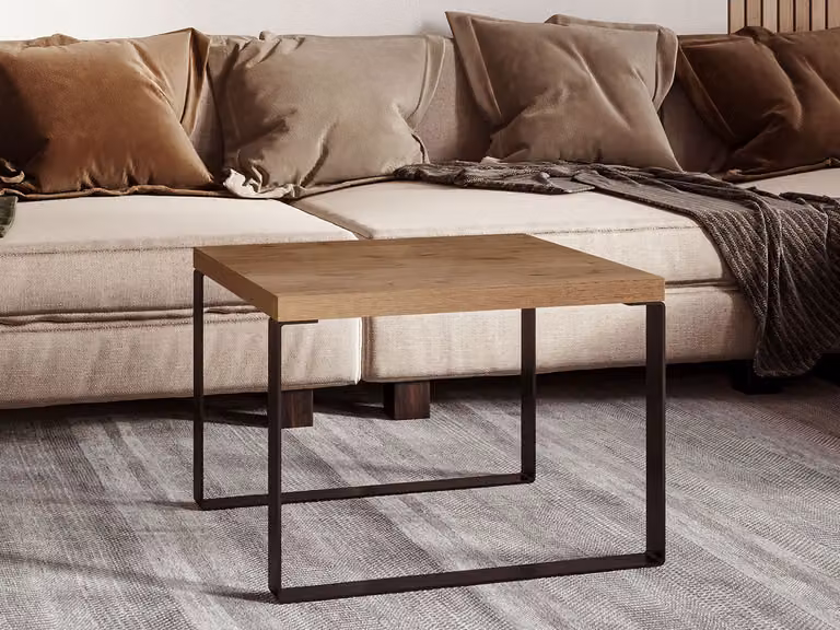 Tavolino quadrato POMPON - rovere lancelot / nero