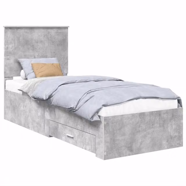 Letto singolo | Letto per adulti | Struttura del letto Grigio Certo e Argento 70 x 190 cm