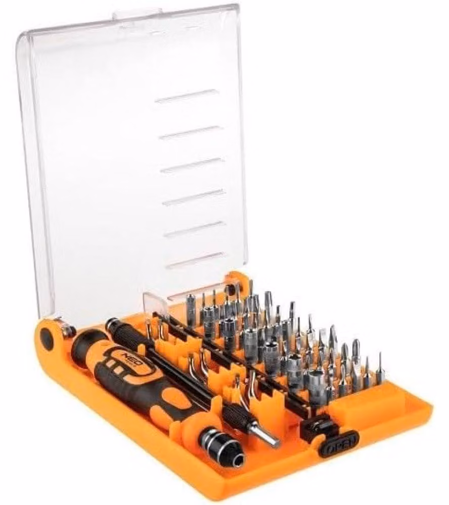 NEO TOOLS Inserti per cacciaviti di precisione con impugnatura 53 pz.