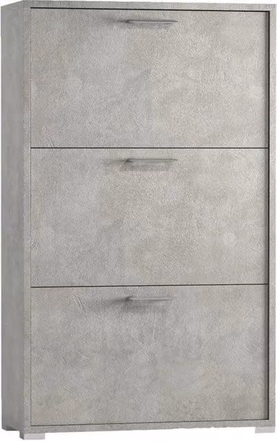 Scarpiera IPERBRIKO a 3 ante con apertura a ribalta, doppia profondità, grigio, L 67 x H 112 x P 28 cm