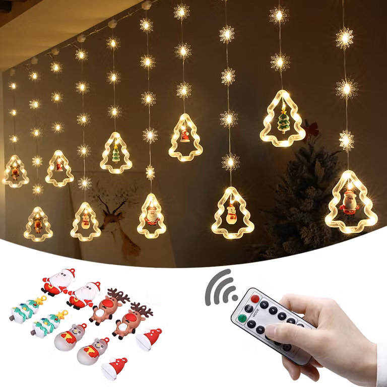 3M decorazione natalizia LED luce tenda finestra appendere luci stringa per interno giardino balcone festa, bianco caldo, USB