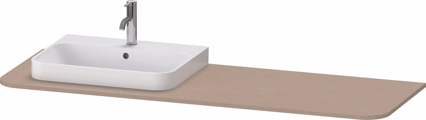 Console Duravit Happy D.2 Plus, 1600x550 mm, 1 découpe à gauche, pour meuble sous-lavabo HP4944, HP4963, HP4973, HP031HL7575, HP031HL7575