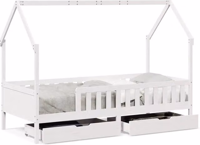 Giroletto Bambini | Letto Infantile | Lettino con Cassetti 80x200 cm Legno Massello di Pino