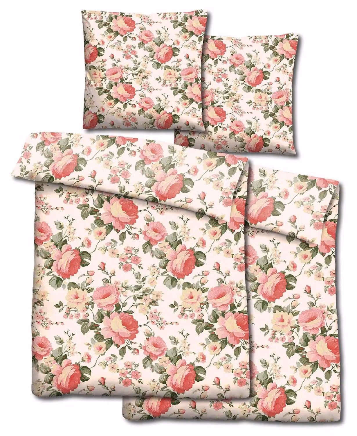 Set doppio di biancheria da letto in microfibra CloudComfort Basic Camelie 135 x 200 + 80 x 80 cm
