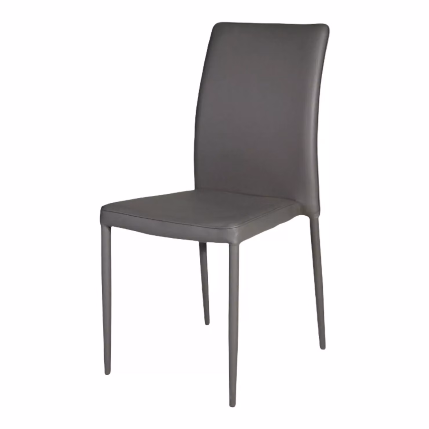 Set di 4 sedie moderne in ecopelle grigio scuro con struttura in metallo Mobili 2G – 2