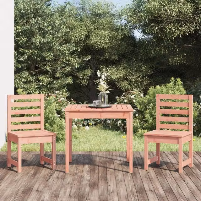 Set Bistrot da Giardino vidaXL in Legno di Douglas Marrone, 3 Pezzi