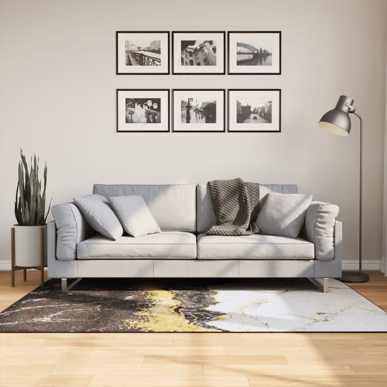 vidaXL Tappeto Moderno Multicolore con Design Astratto, Lavabile e Assorbente, L 120 cm x P 180 cm