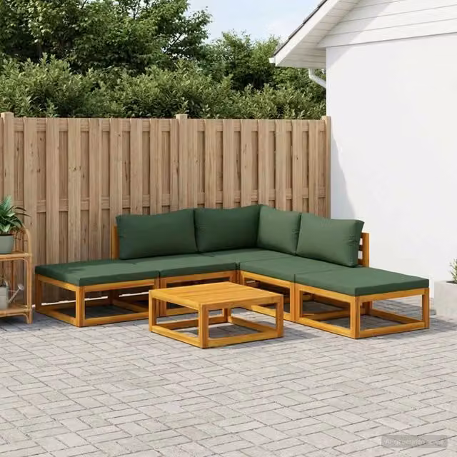 Set di divani 6 pz Naturale Legno di Acacia Massello 3417245