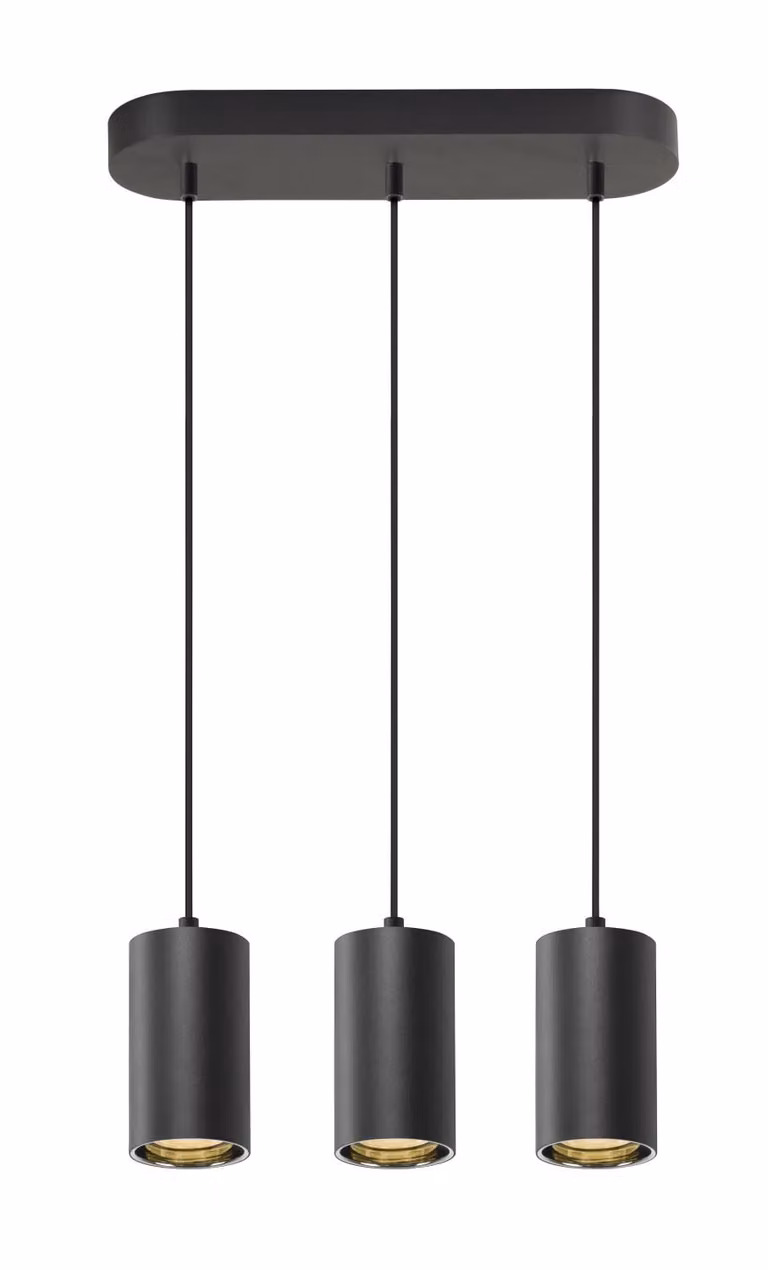 ASTO TUBE, lampada a sospensione, GU10, lunghezza sospensione 250 cm, 3x max. 10 W, nero