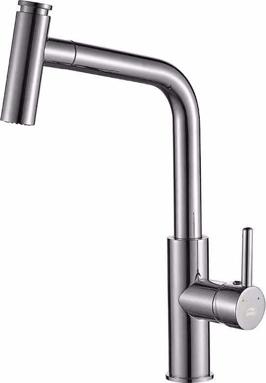 Miscelatore verticale di design per lavello con bocca estraibile cromo