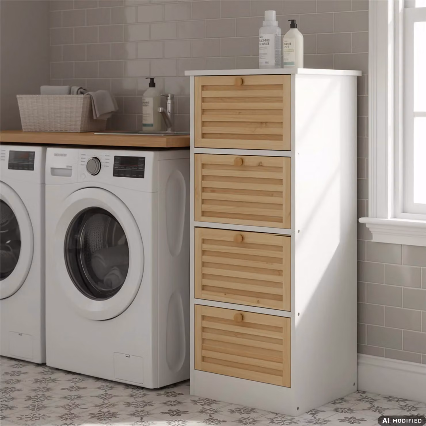 Vestiamo Casa Cassettiera Multiuso Linea Woodhandy in Legno di Abete con 4 Cassetti H 81 x L 31,5 x P 30 cm – 2