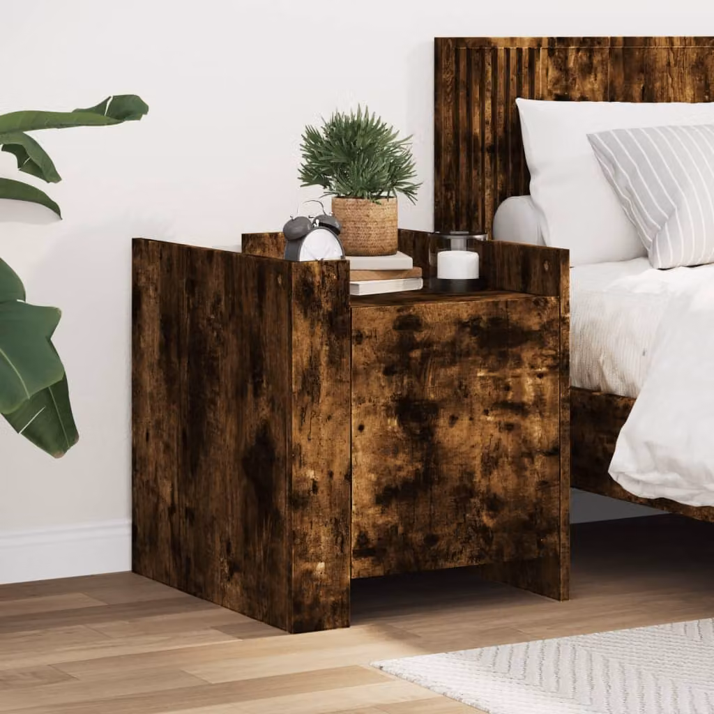 Comodino moderno vidaXL in legno rovere color marrone, sospeso a parete