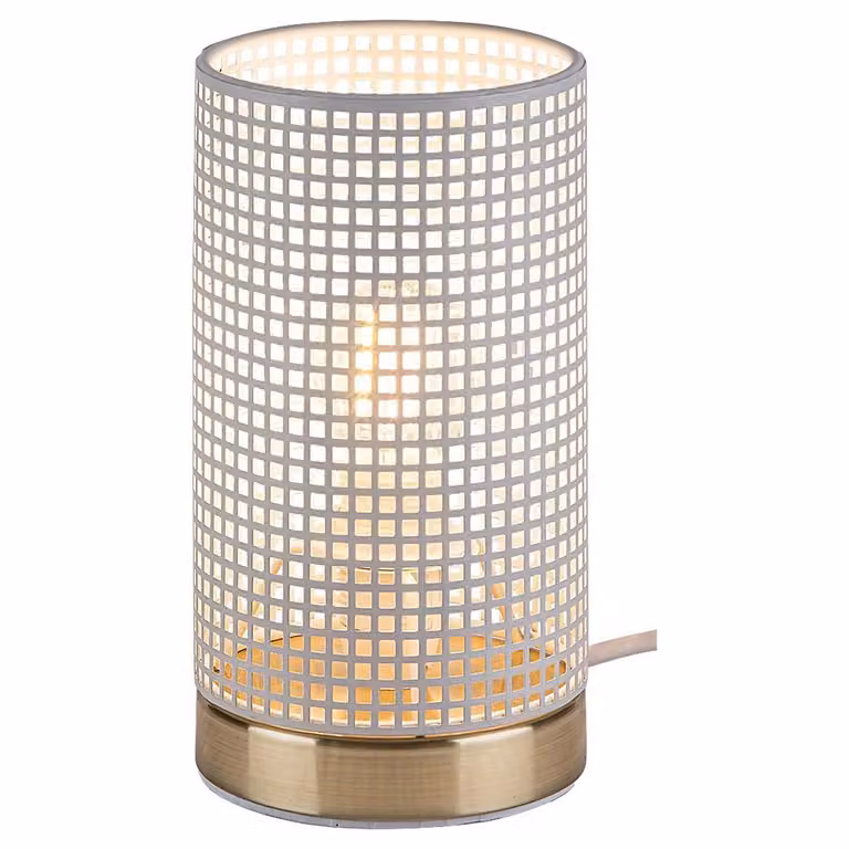 Lampada da tavolo moderna Boogie bianco-oro 1xE14x25W in metallo, dimensioni: 18,5x10x10 cm, IP20, Rabalux