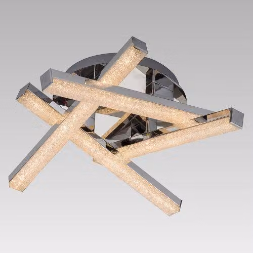 Plafonaio a LED YAGO 16W 3000K metallo/plastica con effetto cristallo