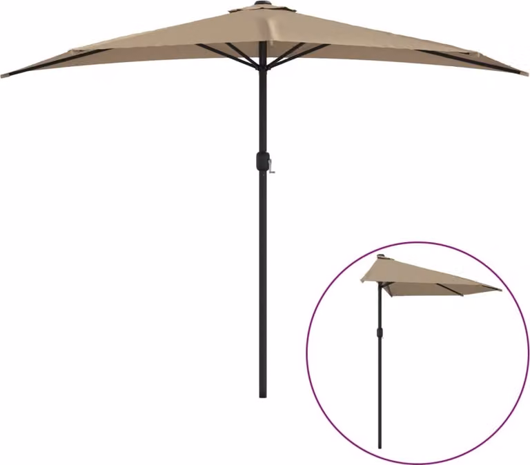 Ombrellone da Balcone Palo in Alluminio Talpa 300x155 cm a Metà
