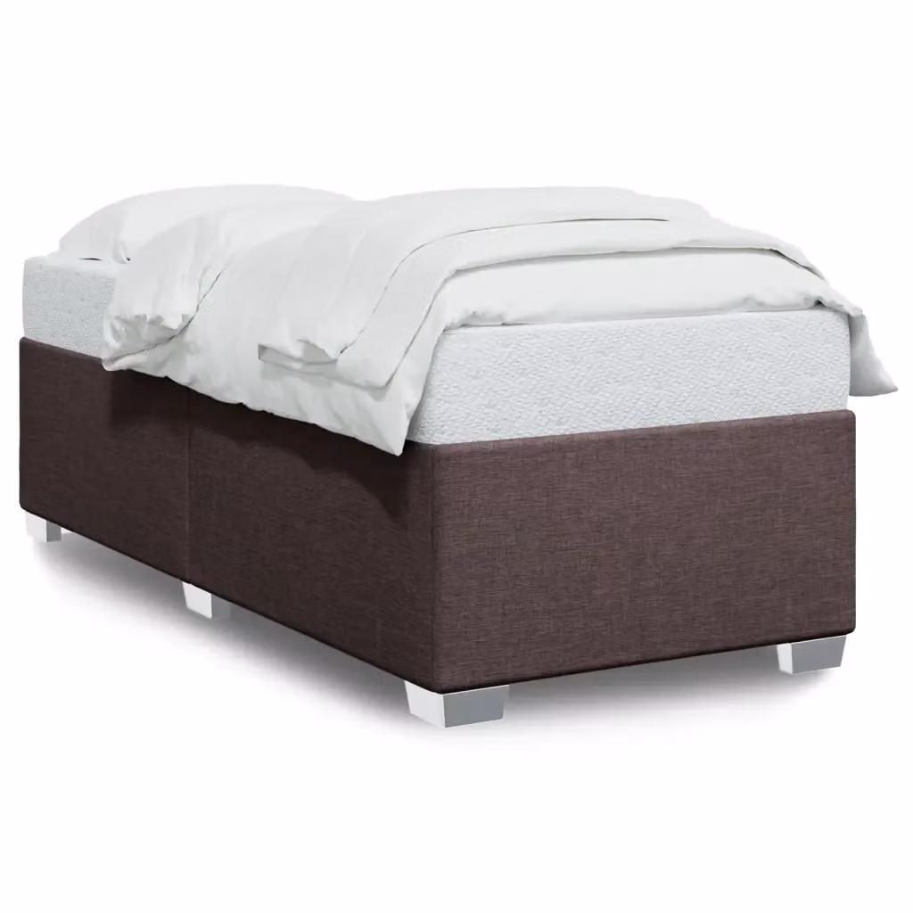 vidaXL Giroletto senza Materasso in Tessuto Marrone Scuro L/P/H: 100 x 200 cm – 2