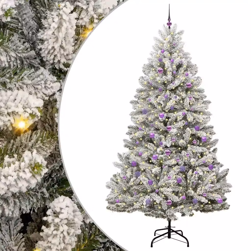 Albero di Natale artificiale vidaXL verde con 300 LED bianco caldo, Altezza: 240 cm, Larghezza: 120 cm, Profondità: 120 cm – 2