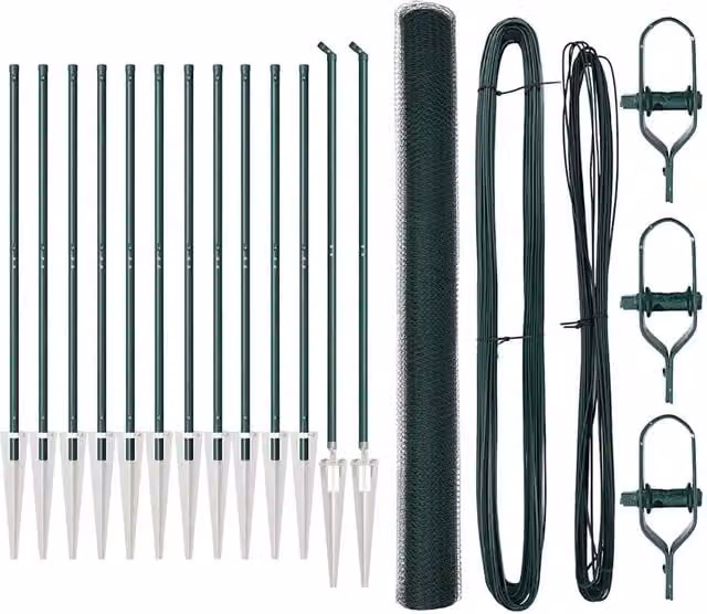 Palo per recinzione in acciaio e PVC verde DESIGN IN H: 160 cm, L: 3,2 cm, P: 27 cm