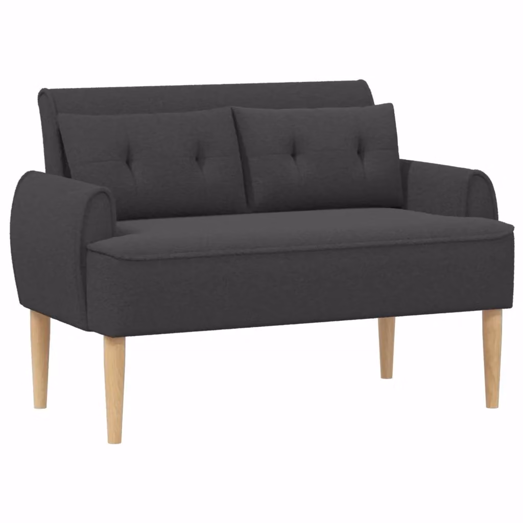 Loveseat moderno vidaXL Grigio con bottoni imbottiti e coperture rimovibili L: 117 cm, P: 67 cm, H: 77 cm – 2