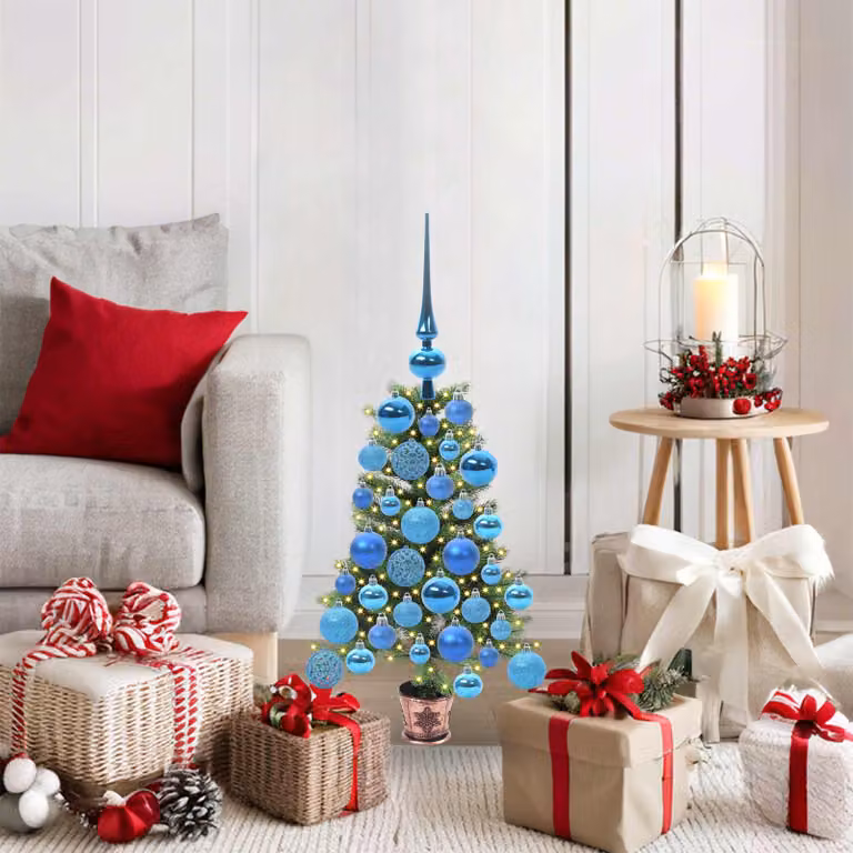 Albero di Natale a cono vidaXL con 150 LED luce bianca calda, Verde, Altezza: 65 cm