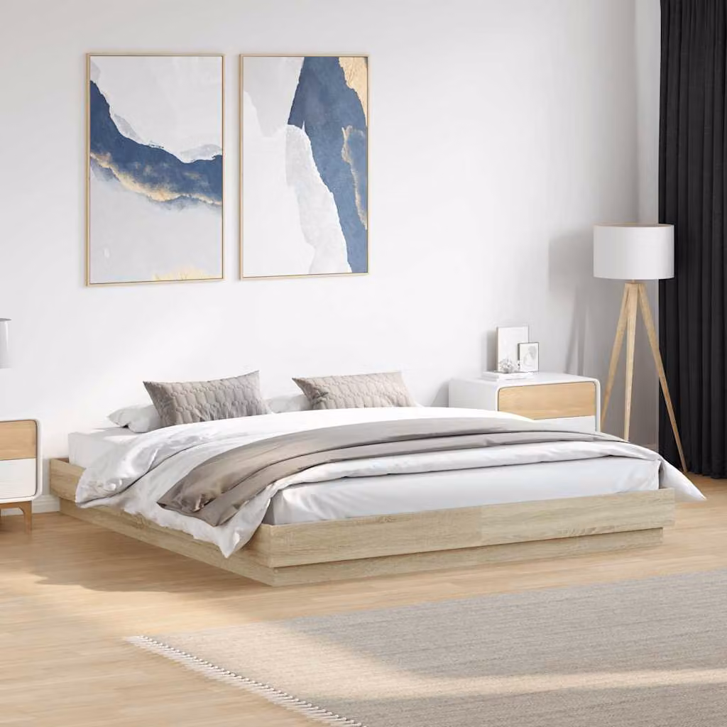 Giroletto vidaXL in legno multistrato color rovere sonoma, dimensioni 200x200 cm – 1