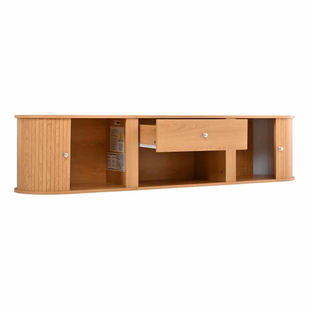 Mobile TV Minimal Rovere con cassetto per TV fino a 75 pollici, L/P/H: 180 x 40 x 40 cm – 2