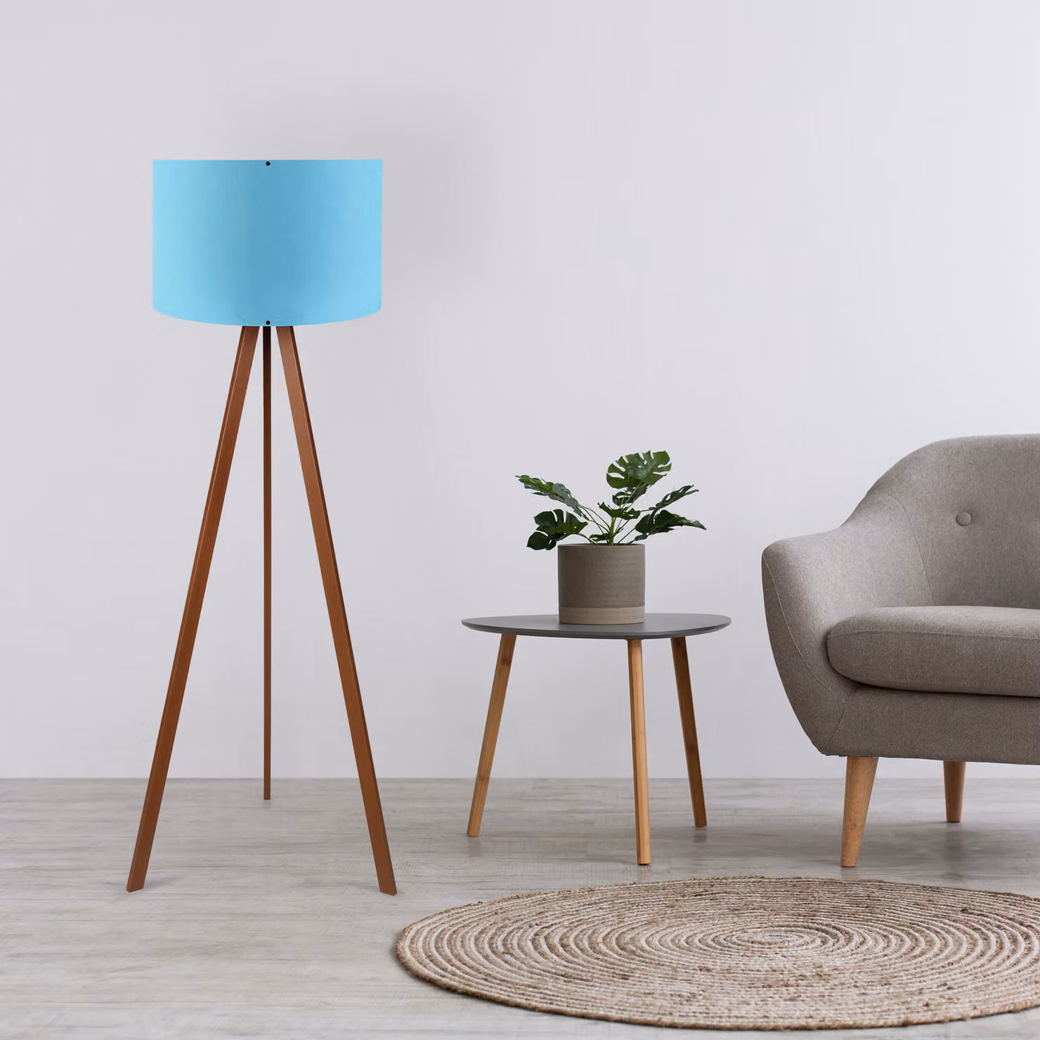 Opviq, AYD-1562, Lampade da terra, Blu, MDF, 38 x 38 x 140 cm