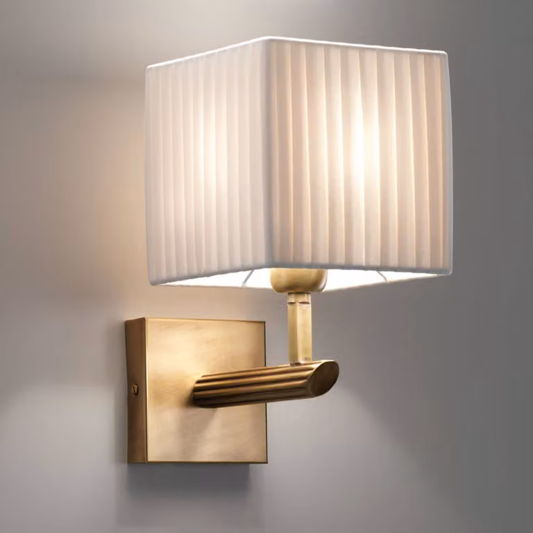 Cremasco Applique da parete IMPERIAL, dimmerabile, Bronzo / Ottone antico, Camera da letto, Tessuto / Stoffa / Seta, Applique
