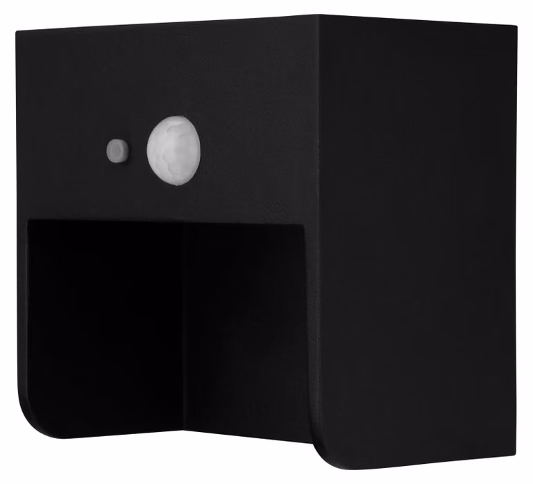Lampada solare da esterno con sensore di movimento, 60 lumen, 2200 mAh, grado di protezione IP65, colore nero