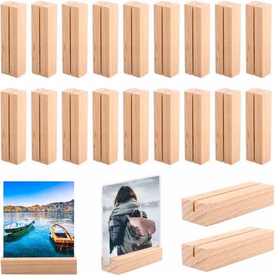 Confezione da 20 portacartellini in legno, articoli in legno per ristoranti, matrimoni, banchetti e feste, portacartellini, espositori per cartellini, espositori in legno