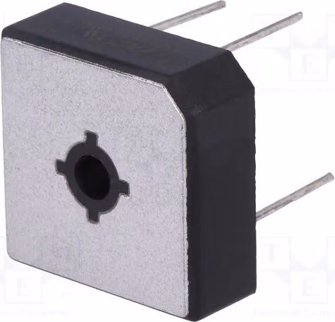 1x Raddrizzatore a ponte monofase: If (corrente diretta): 50A, Umax (tensione massima): 1000V, Ifsm (corrente di cortocircuito): 500A, modello BR5010W, monofase