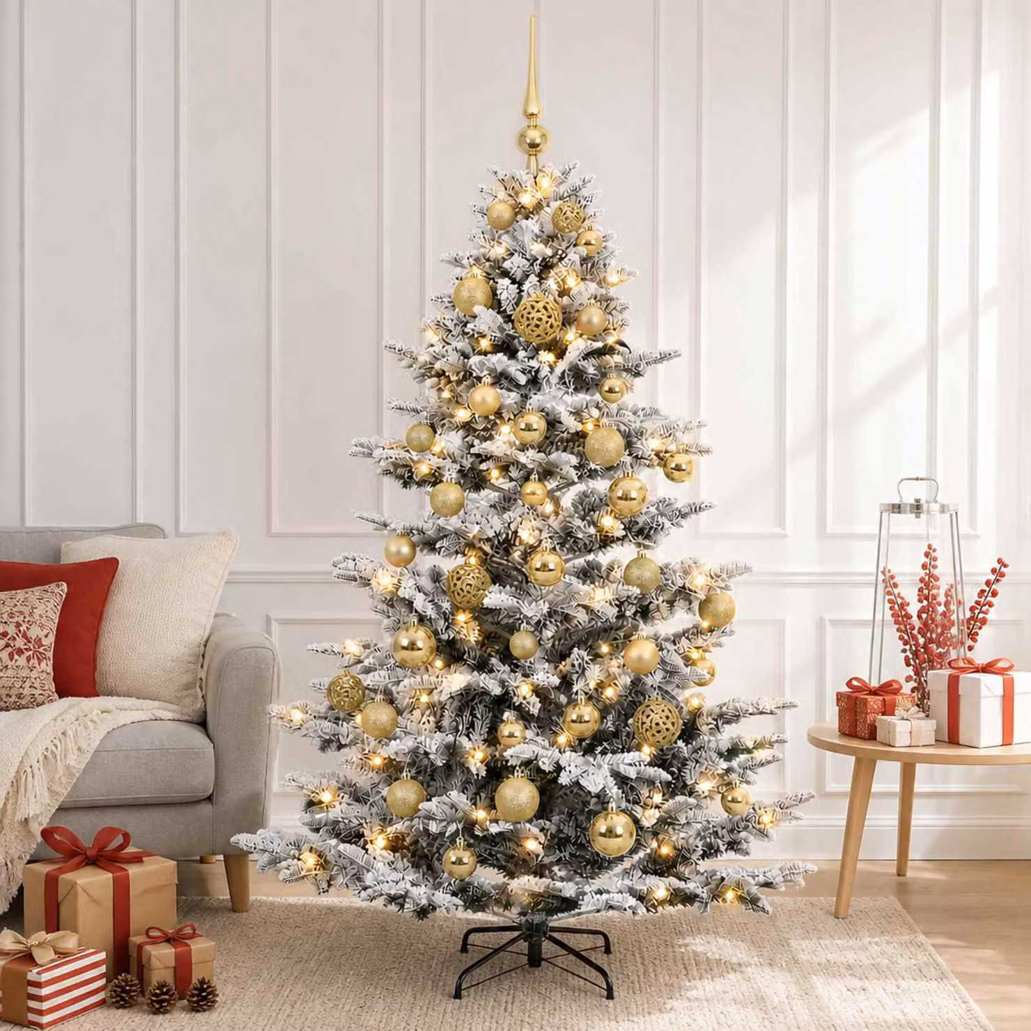vidaXL Albero di Natale artificiale con palline 150 cm 150 LED