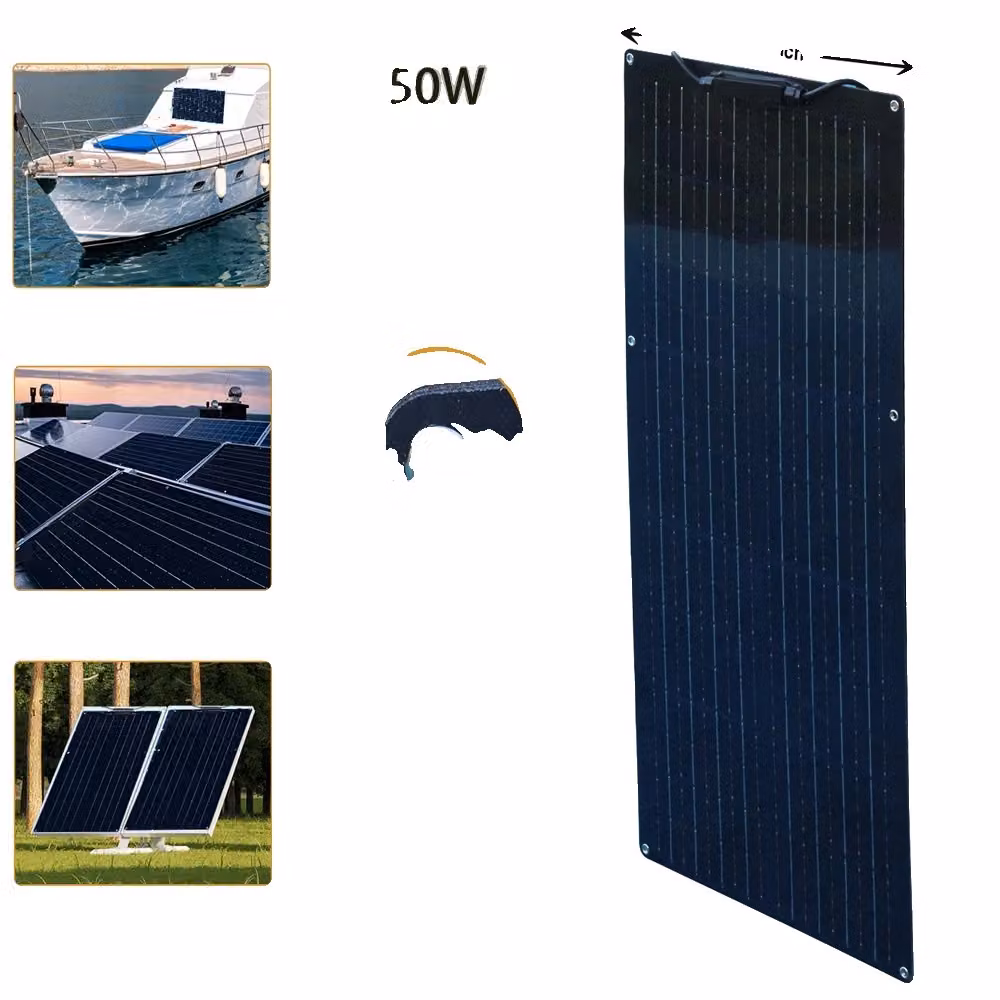 Pannello solare flessibile, alta efficienza del 24%, leggero e portatile, 19,8V 50W