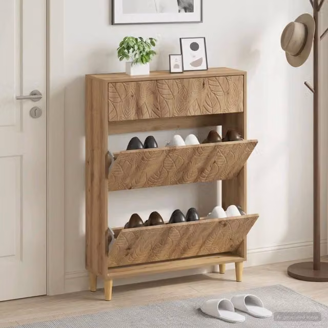 Mobile porta scarpe moderno vidaXL in legno marrone L/P/H: 78 x 24 x 103 cm