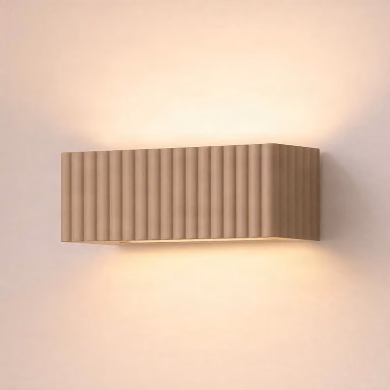Applique da parete Rigata SOLLUX LIGHTING, dimmerabile, Marrone / Ruggine, Corridoio, Ceramica, Moderno, Applique